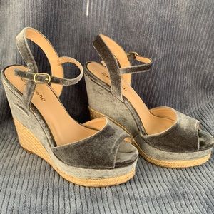 Blue velvet wedge